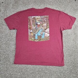 Combat Waterfowl T-Shirt Men's 3XL Red Wood Duck Smoking Corn Cob Pipe